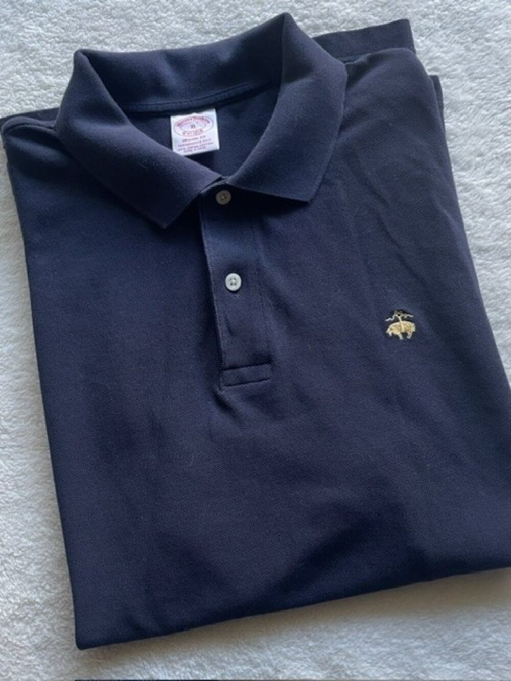 Brooks Brothers Supima Cotton Polo Shirt Navy Blue Golden Fleece 4010-1001 Sz XL
